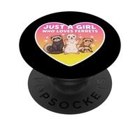 Just A Girl Who Loves Ferrets Cute Owner Pet Lover Womens PopSockets PopGrip Adhesivo