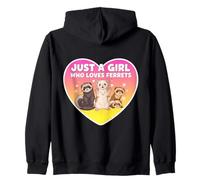 Just A Girl Who Loves Ferrets Cute Owner Pet Lover Womens Sudadera con Capucha