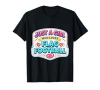 Just A Girl Who Loves Flag Football Mujer Cita Linda Camiseta