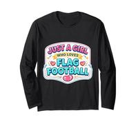 Just A Girl Who Loves Flag Football Mujer Cita Linda Manga Larga