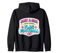Just A Girl Who Loves Flag Football Mujer Cita Linda Sudadera con Capucha