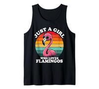 Just A Girl Who Loves Flamingos Divertidos Retro Rosa Amantes De Los Pájaros Camiseta sin Mangas