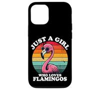 Just A Girl Who Loves Flamingos Divertidos Retro Rosa Amantes De Los Pájaros Carcasa para iPhone 12/12 Pro
