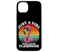 Just A Girl Who Loves Flamingos Divertidos Retro Rosa Amantes De Los Pájaros Carcasa para iPhone 14 Plus
