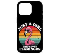 Just A Girl Who Loves Flamingos Divertidos Retro Rosa Amantes De Los Pájaros Carcasa para iPhone 16 Pro
