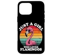Just A Girl Who Loves Flamingos Divertidos Retro Rosa Amantes De Los Pájaros Carcasa para iPhone 16 Pro Max
