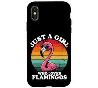 Just A Girl Who Loves Flamingos Divertidos Retro Rosa Amantes De Los Pájaros Carcasa para iPhone X/XS