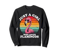 Just A Girl Who Loves Flamingos Divertidos Retro Rosa Amantes De Los Pájaros Sudadera