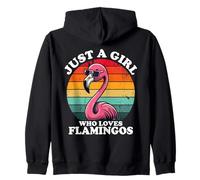 Just A Girl Who Loves Flamingos Divertidos Retro Rosa Amantes De Los Pájaros Sudadera con Capucha