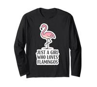 Just A Girl Who Loves Flamingos Lover Womens Quote Saying Manga Larga
