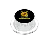 Just A Girl Who Loves French Bulldogs Dog Puppy Sunflower PopSockets PopGrip para MagSafe