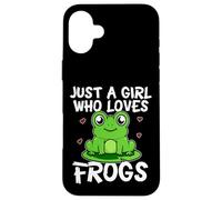 Just A Girl Who Loves Frogs Divertido Disfraz de Rana Carcasa para iPhone 16 Plus