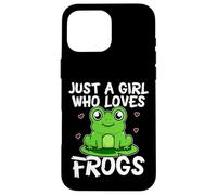 Just A Girl Who Loves Frogs Divertido Disfraz de Rana Carcasa para iPhone 16 Pro MAX