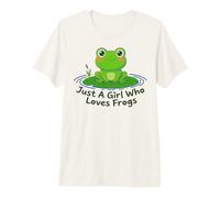 Just A Girl Who Loves Frogs Lindo Regalo Kawaii para Mujeres y niñas Camiseta Premium