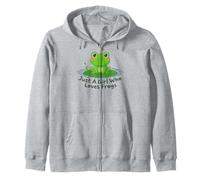 Just A Girl Who Loves Frogs Lindo Regalo Kawaii para Mujeres y niñas Sudadera con Capucha