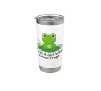 Just A Girl Who Loves Frogs Lindo regalo kawaii para mujeres y niñas Vaso térmico de acero inoxidable de doble pared