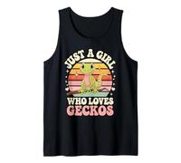 Just a Girl Who Loves Geckos Retro Sunset Camiseta sin Mangas