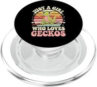 Just a Girl Who Loves Geckos Retro Sunset PopSockets PopGrip para MagSafe
