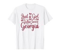 Just a Girl Who Loves Georgia Heart and Bows Fun and Cute Camiseta