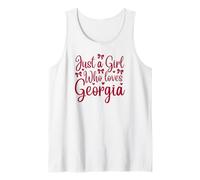 Just a Girl Who Loves Georgia Heart and Bows Fun and Cute Camiseta sin Mangas