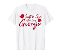 Just a Girl Who Loves Georgia Hearts Cute Women Girls Tween Camiseta