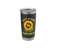 Just A Girl Who Loves German Shepherds Dog Puppy Sunflower Vaso térmico de acero inoxidable de doble pared