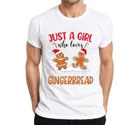 Just A Girl Who Loves Gingerbread - Camiseta de manga corta para hombre, Blanco, 3XL
