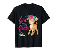 Just A Girl Who Loves Goats Goat Lover Granjero Mujeres Chicas Camiseta