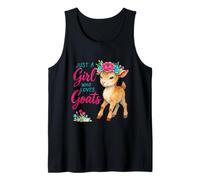 Just A Girl Who Loves Goats Goat Lover Granjero Mujeres Chicas Camiseta sin Mangas