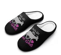 Just A Girl Who Loves Goats - Pantuflas de casa para hombre, para interiores y exteriores, con suela de goma, Estilo:, 43 1/3 EU
