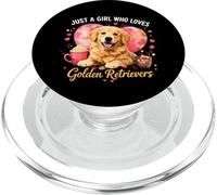 Just A Girl Who Loves Golden Retrievers Dog Coffee Hearts PopSockets PopGrip para MagSafe