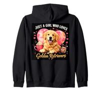 Just A Girl Who Loves Golden Retrievers Dog Coffee Hearts Sudadera con Capucha