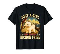 Just A Girl Who Loves Her Bichon Frise Dog Mom Cita Camiseta gráfica económica