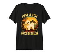 Just A Girl Who Loves Her Coton De Tulear Dog Mom Cita Camiseta Premium