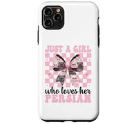Just A Girl Who Loves Her Persa Cat Pink Coquette Bow Carcasa para iPhone 11 Pro MAX