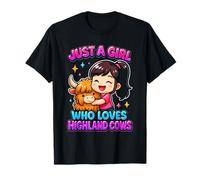 Just A Girl Who Loves Highland Cows Mujeres Chicas Camiseta