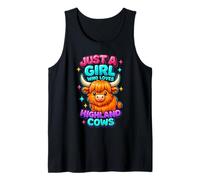Just A Girl Who Loves Highland Cows Mujeres Chicas Camiseta sin Mangas