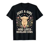 Just A Girl Who Loves Highland Cows Vaca Linda Niña Camiseta