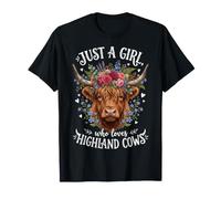 Just A Girl Who Loves Highland Cows Vaca Linda Niña Camiseta