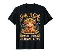 Just A Girl Who Loves Highland Cows Vaca Linda Niña Camiseta