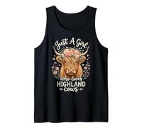 Just A Girl Who Loves Highland Cows Vaca Linda Niña Camiseta sin Mangas