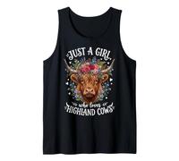 Just A Girl Who Loves Highland Cows Vaca Linda Niña Camiseta sin Mangas