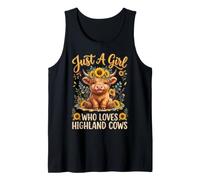 Just A Girl Who Loves Highland Cows Vaca Linda Niña Camiseta sin Mangas