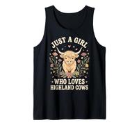 Just A Girl Who Loves Highland Cows Vaca Linda Niña Camiseta sin Mangas