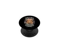 Just A Girl Who Loves Highland Cows Vaca Linda Niña PopSockets PopGrip Adhesivo