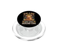 Just A Girl Who Loves Highland Cows Vaca Linda Niña PopSockets PopGrip para MagSafe