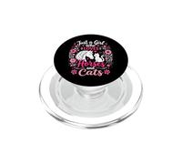 Just a Girl Who Loves Horses and Cats Cute Girl Horsing Farm PopSockets PopGrip para MagSafe