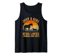 Just a Girl Who Loves Horses and Cats Farm Horsing For Girls Camiseta sin Mangas