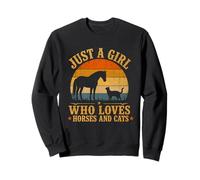 Just a Girl Who Loves Horses and Cats Farm Horsing For Girls Sudadera
