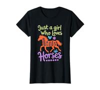 Just A Girl Who Loves Horses Equestrian Women Riding Camiseta